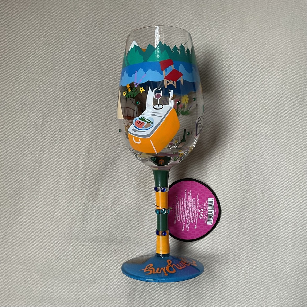 🦋LOLITA "Glamping” Love My Wine 15oz Glass NWT - Picture 5 of 7